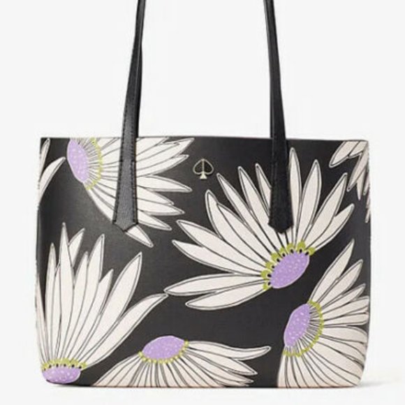 Kate Spade New York Molly Falling Flower Small Tote Bag with Wristlet Pouch - Picture 1 of 4